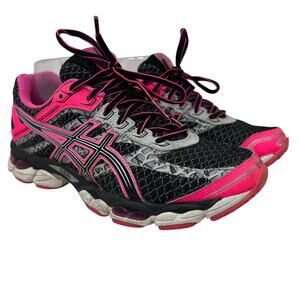 Asics Gel Cumulus Black Pink Running Sneakers 7